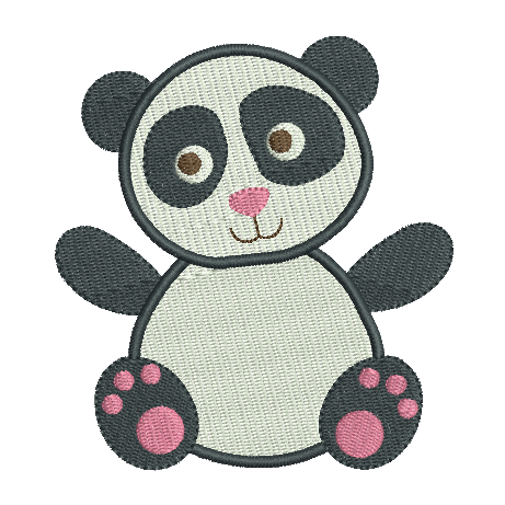 Mini fill stitch panda machine embroidery design by rosiedayembroidery.com