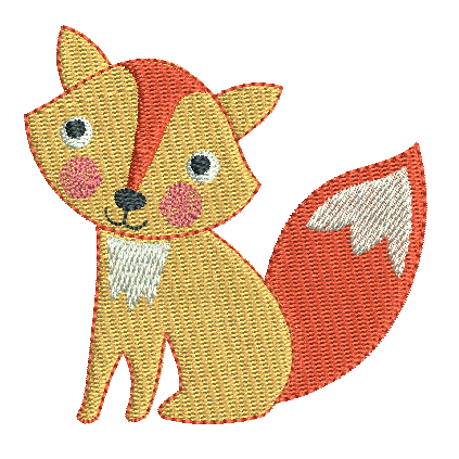 Mini fill stitch fox machine embroidery design by rosiedayembroidery.com
