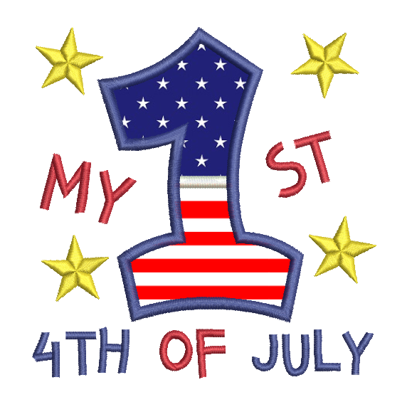 'My 1st 4th July' applique machine embroidery design by rosiedayembroidery.com