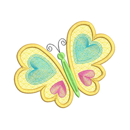 Beautiful butterfly applique machine embroidery design by rosiedayembroidery.com