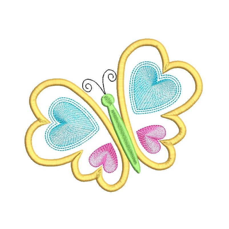 Beautiful butterfly applique machine embroidery design by rosiedayembroidery.com