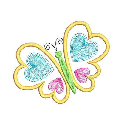 Beautiful butterfly applique machine embroidery design by rosiedayembroidery.com
