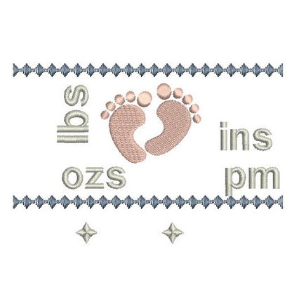 Baby birth announcement template machine embroidery design by rosiedayembroidery.com
