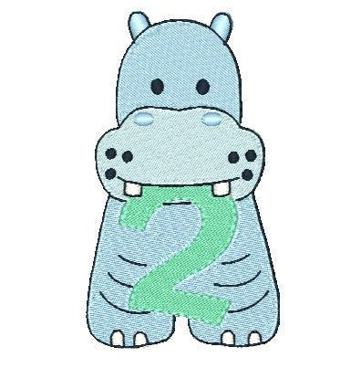 Baby hippo machine embroidery design by rosiedayembroidery.com