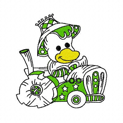 Cute duck machine embroidery design by embroiderytree.com