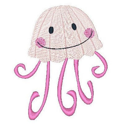 Jelly fish machine embroidery design by embroiderytree.com