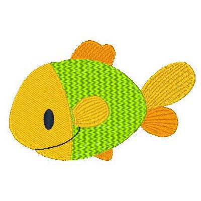 Colorful fish machine embroidery design by embroiderytree.com