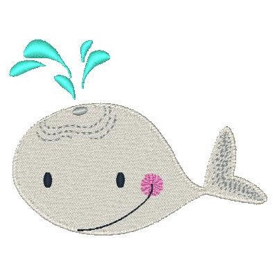 Whale machine embroidery design by embroiderytree.com