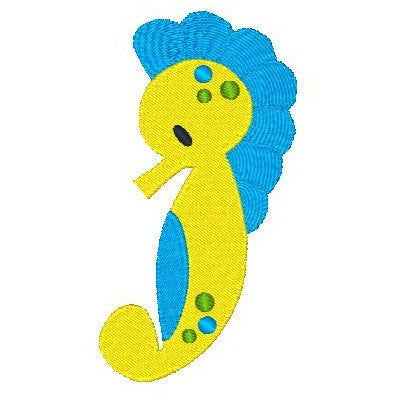 Seahorse machine embroidery design by rosiedayembroidery.com