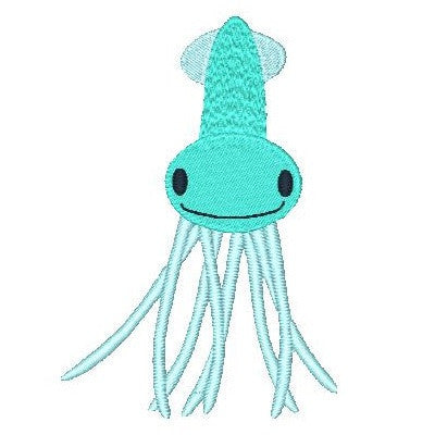 Squid machine embroidery design by embroiderytree.com