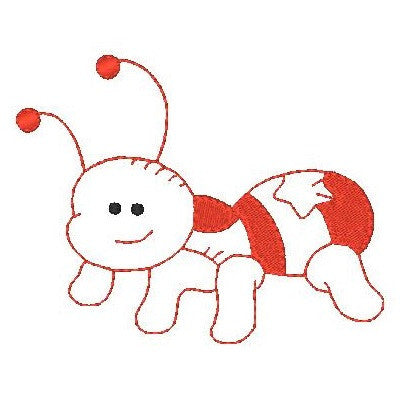 Little ant machine embroidery design by embroiderytree.com