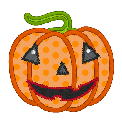 Halloween pumpkin applique machine embroidery design by rosiedayembroidery.com