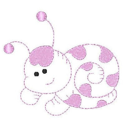 Snail machine embroidery design by embroiderytree.com