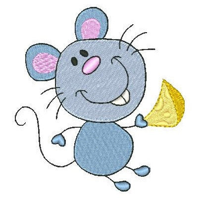 Big head mouse machine embroidery design by embroiderytree.com