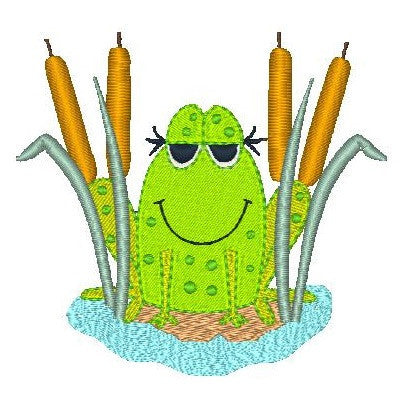 Frog machine embroidery design by embroiderytree.com