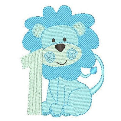 1st birthday lion machine embroidery design by rosiedayembroidery.com