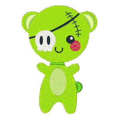 Halloween Kawaii bear machine embroidery design by embroiderytree.com