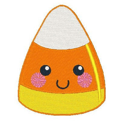 Halloween Kawaii candy corn machine embroidery design by embroiderytree.com