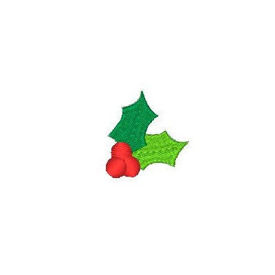Christmas holly machine embroidery design by embroiderytree.com
