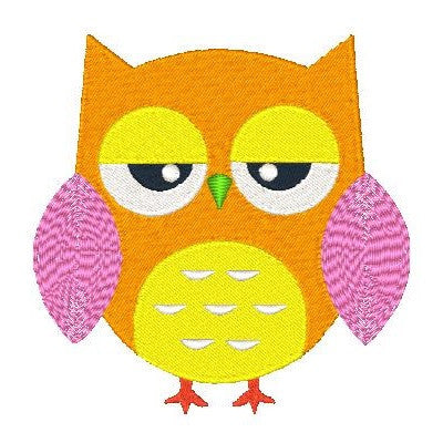 Cute owl machine embroidery design by embroiderytree.com