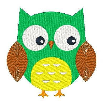 Cute owl machine embroidery design by embroiderytree.com