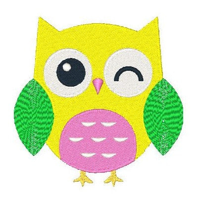 Cute owl machine embroidery design by embroiderytree.com