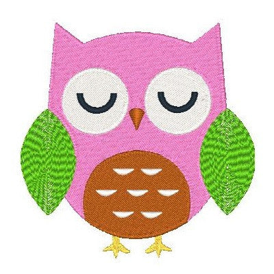 Cute owl machine embroidery design by embroiderytree.com