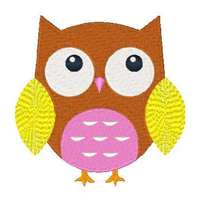 Cute owl machine embroidery design by embroiderytree.com