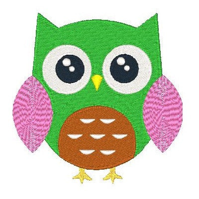 Cute owl machine embroidery design by embroiderytree.com