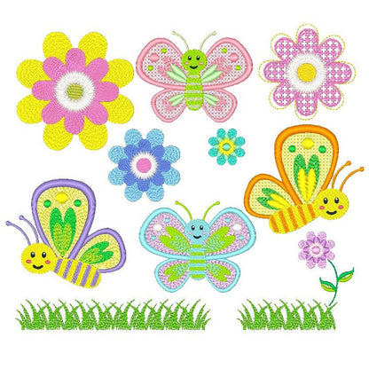 Lovely Butterflies Set of machine embroidery designs by embroiderytree.com