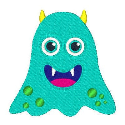 Silly monster machine embroidery design by embroiderytree.com