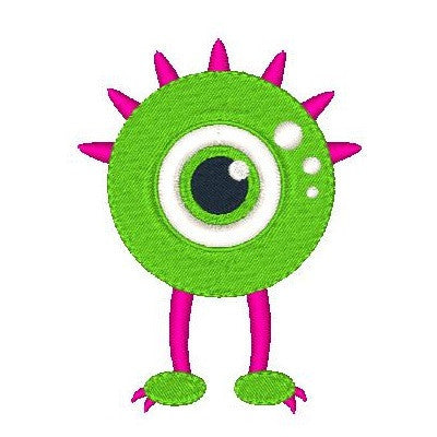 Silly monster machine embroidery design by embroiderytree.com