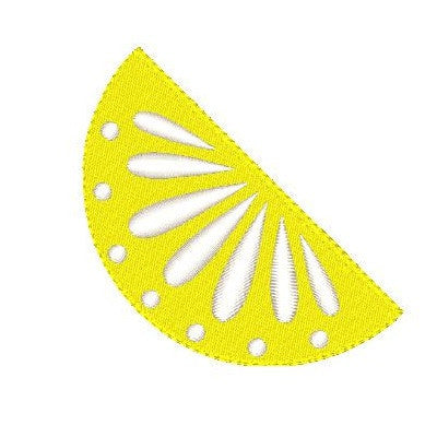 Lemon slice machine embroidery design by embroiderytree.com