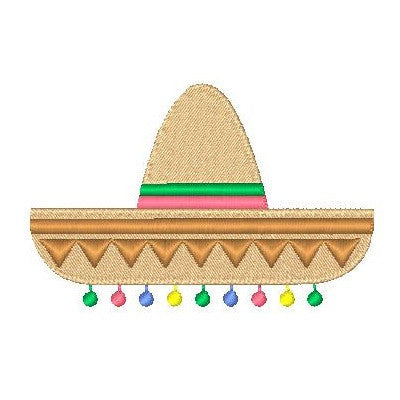 Mexican sombrero machine embroidery design by embroiderytree.com