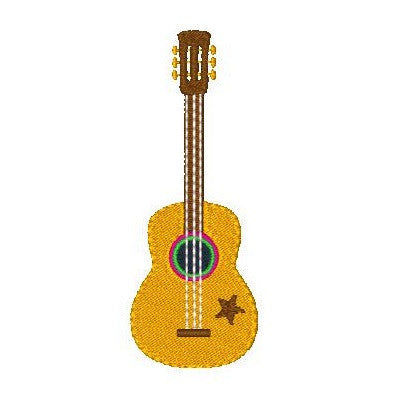 Guitar machine embroidery design by embroiderytree.com