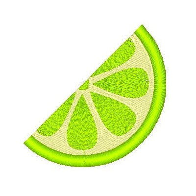 Lime slice machine embroidery design by embroiderytree.com