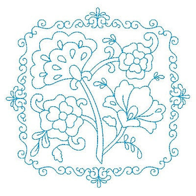 Les Fleurs Belle Biazze Quilt Blocks - 11 - Embroidery Tree

