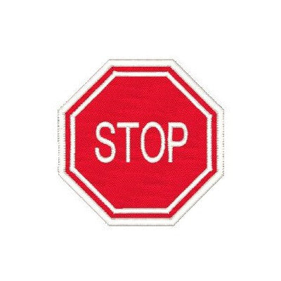 Stop sign applique machine embroidery design by embroiderytree.com