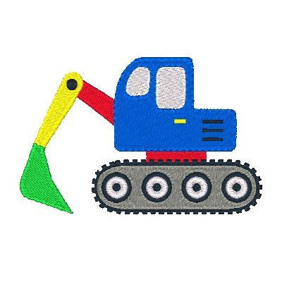 Excavator machine embroidery design by embroiderytree.com