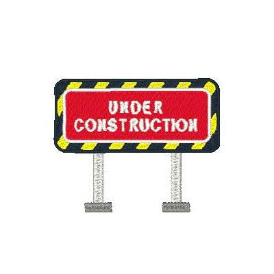 Construction road sign machine embroidery design by embroiderytree.com
