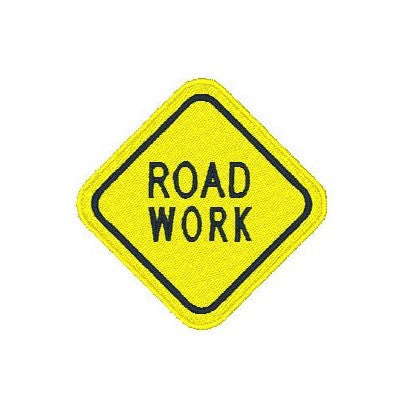 Road sign machine embroidery design by embroiderytree.com