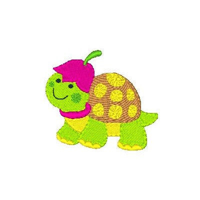 Baby turtle machine embroidery design by embroiderytree.com