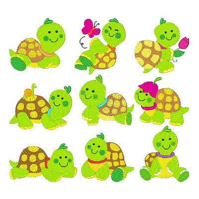 Baby Turtles Set - machine embroidery designs by embroiderytree.com