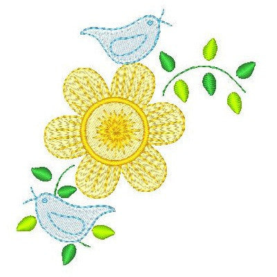 Floral corner machine embroidery design by embroiderytree.com