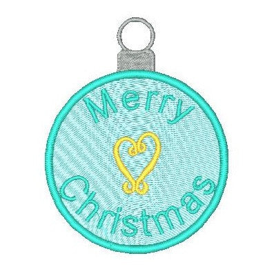 Christmas ornament fill stitch machine embroidery design by rosiedayembroidery.com