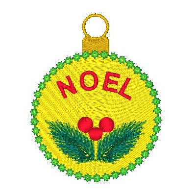 Christmas ornament fill stitch machine embroidery design by rosiedayembroidery.com