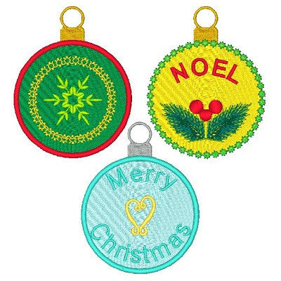 Christmas ornament fill stitch machine embroidery design by rosiedayembroidery.com