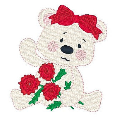 Valentine bear machine embroidery design by embroiderytree.com