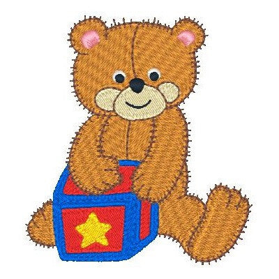 Old fashioned bear machine embroidery design by embroiderytree.com