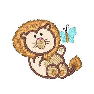 Sweet little lion applique machine embroidery design by embroiderytree.com